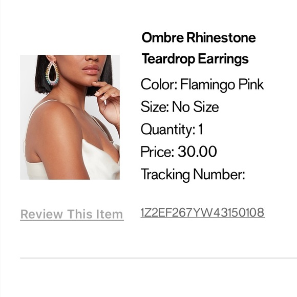 Express Rainbow Ombré Rhinestone Teardrop Earrings | Brand New With Tags - Picture 7 of 9